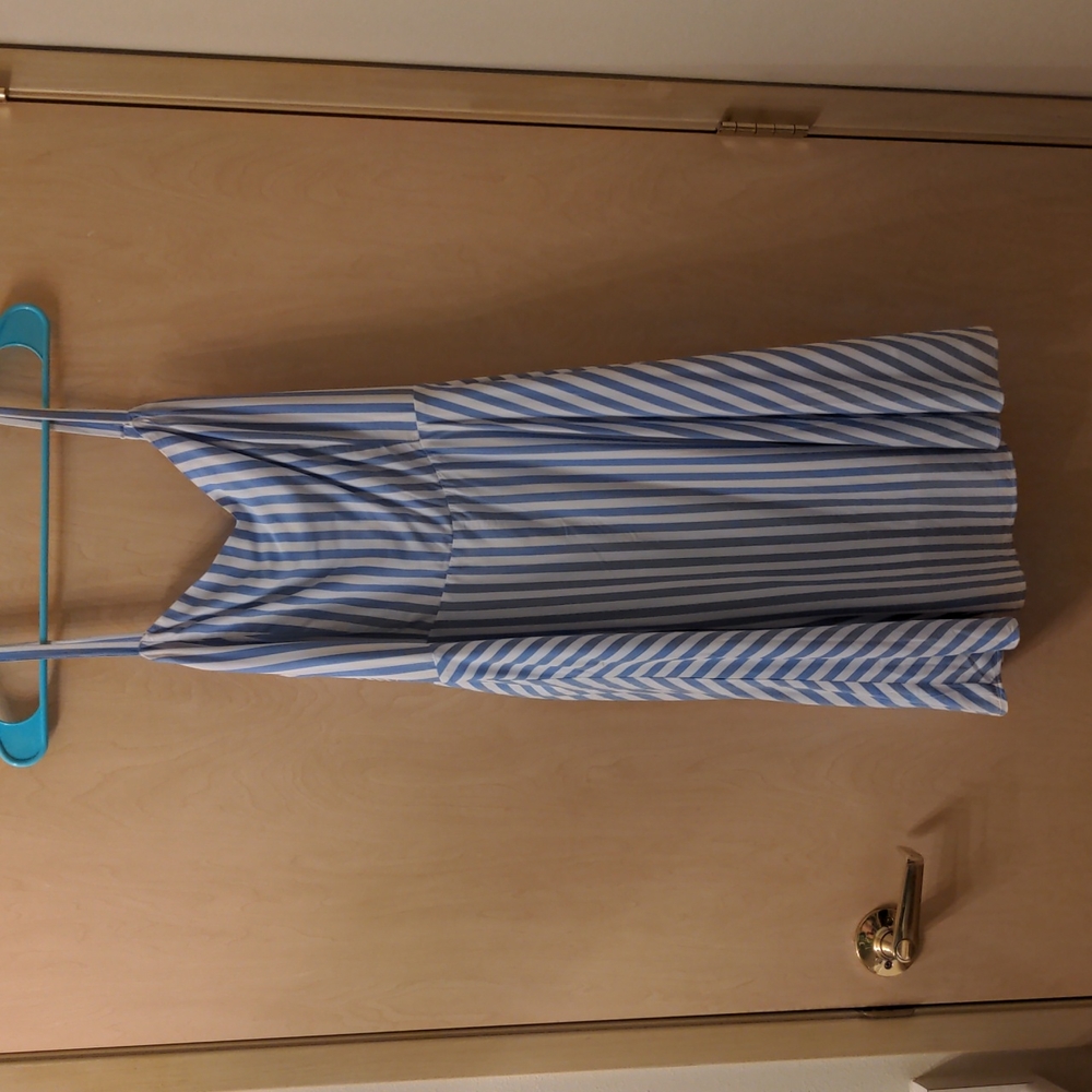 Blue and white stripe summer dress